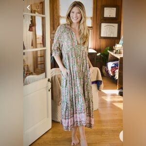 Natural Life Rebecca Dress Light green floral XL